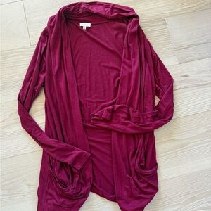 Pixley Open-Front Cardigan in Wine